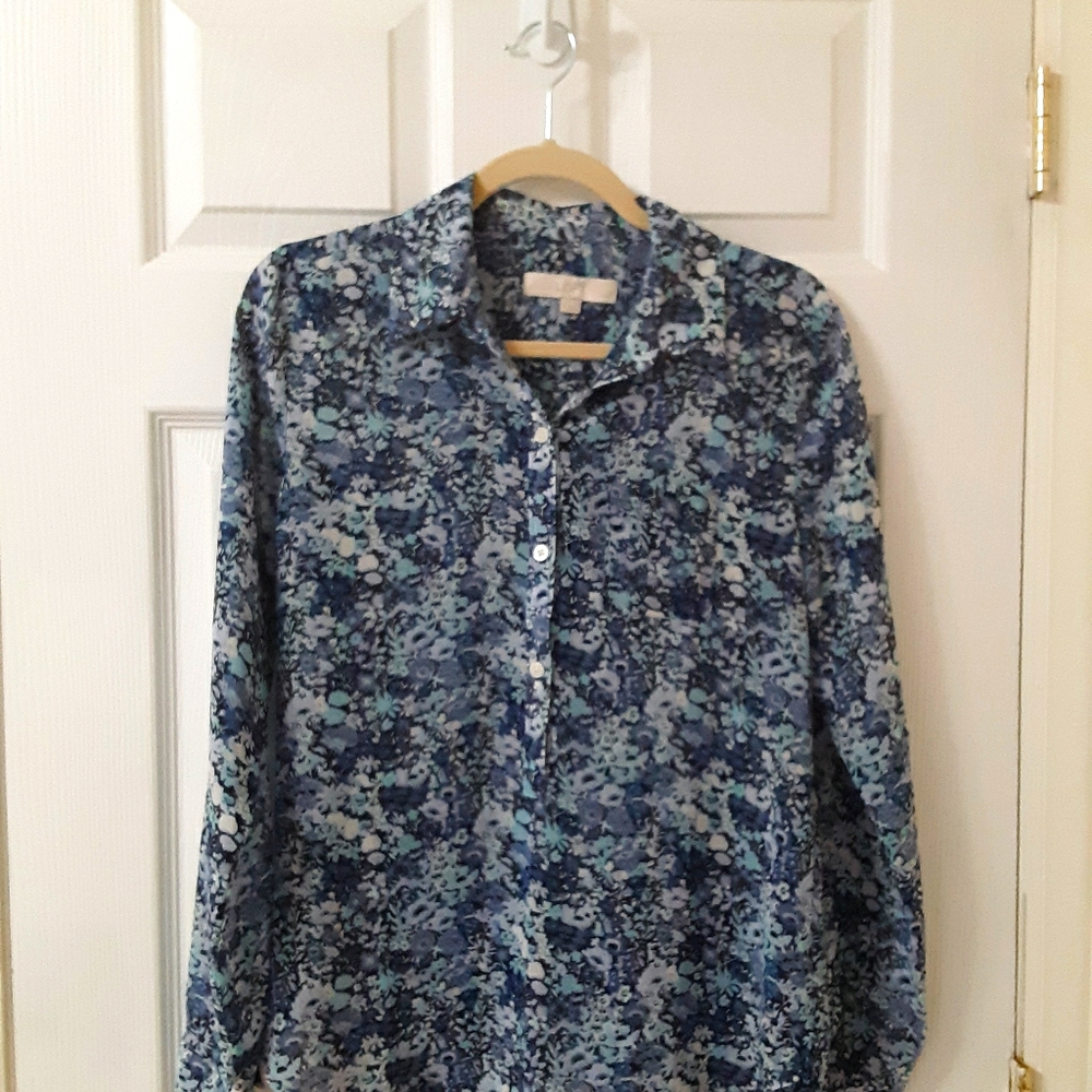 Ann Taylor LOFT Size S Long Sleeve Floral Top - Picture 2 of 9